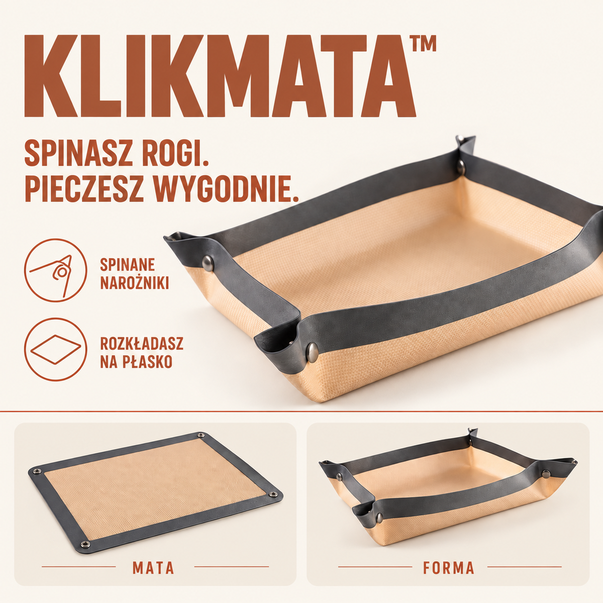 KlikMata — spinasz rogi, pieczesz wygodnie; mata i forma