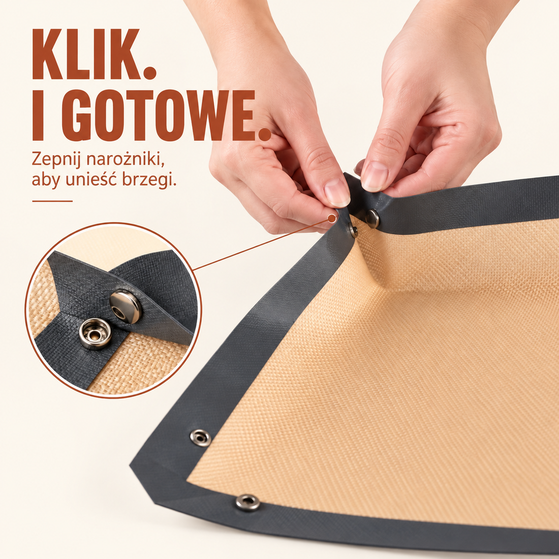 Klik. I gotowe. — zatrzaski unoszą brzegi KlikMaty